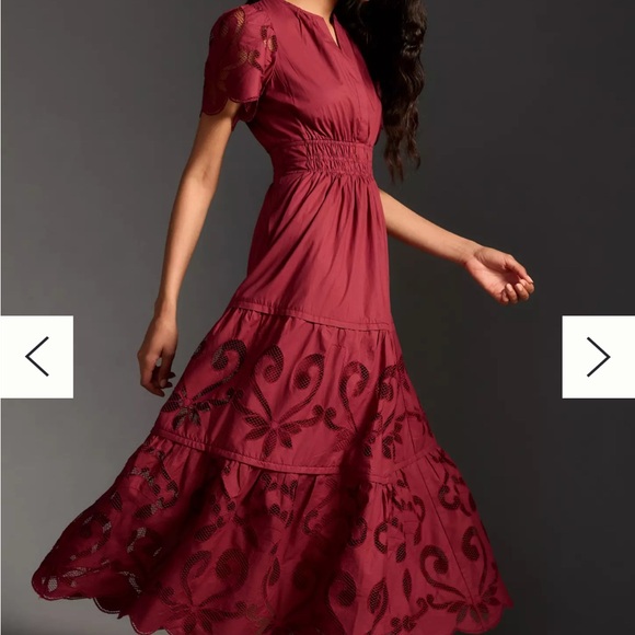 Anthropologie Somerset Burgundy Lace Dress - Picture 8 of 8